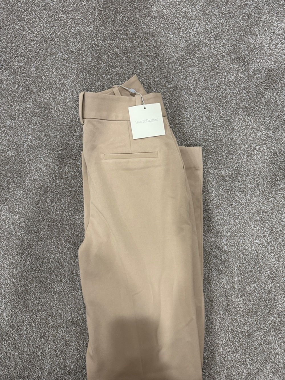 Favorite Daughter Beige High-Rise Pleated Trousers - Picture 4 of 4